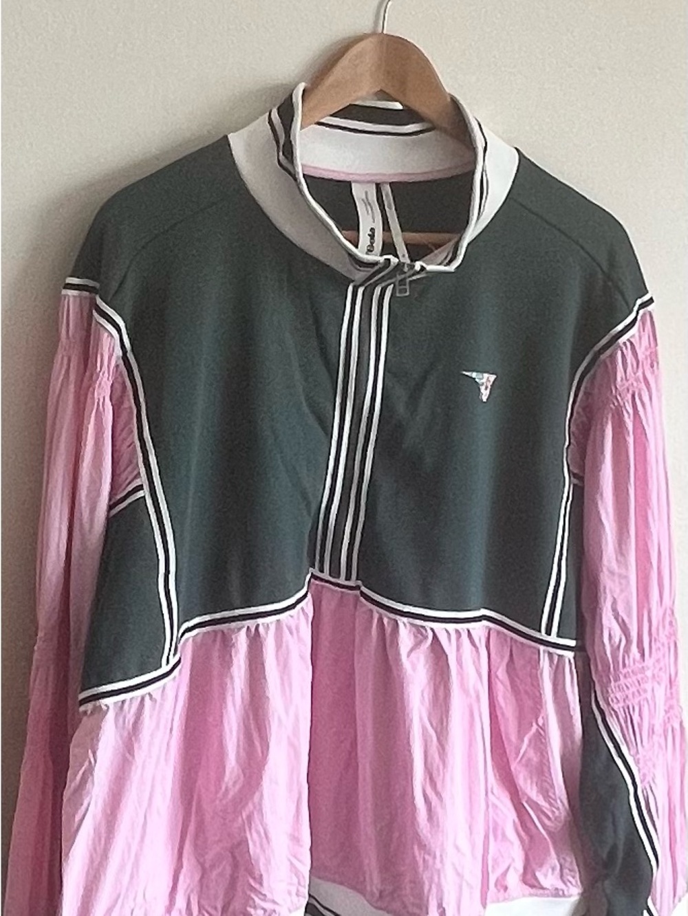 Anthropologie x Gola Pink and Dark Green Paneled Sport Jacket